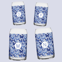 Butterfly Watercolor Blue Monogram Initial