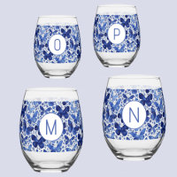Butterfly Watercolor Blue Monogram Initial
