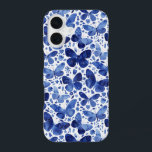 Butterfly Watercolor Blue Pattern iPhone 16 Case<br><div class="desc">Indigo blue and white watercolor butterfly painting. Protect and prettify your phone at the same time!  Original art by Nic Squirrell.</div>