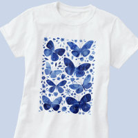Butterfly Watercolor Blue T-Shirt