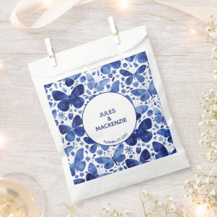 Butterfly Watercolor Blue Wedding Favour Bags