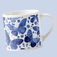 Butterfly Watercolor Indigo Blue