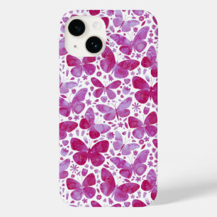 Butterfly Watercolor Magenta Pink Case-Mate iPhone 14 Case
