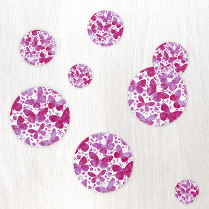 Butterfly Watercolor Magenta Pink Confetti
