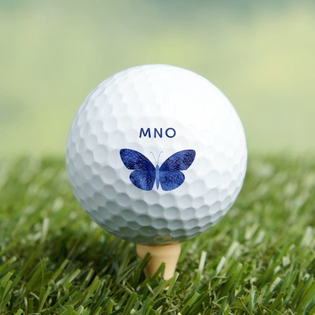 Butterfly Watercolor Monogram Golf Balls (Insitu Tee)