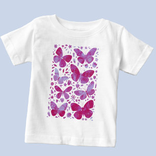 Butterfly Watercolor Pink Baby T-Shirt