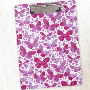 Butterfly Watercolor Pink Clipboard