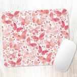 Butterfly Watercolor PInk Mouse Pad<br><div class="desc">Coral pink and white watercolor butterfly painting.  Original art by Nic Squirrell.</div>