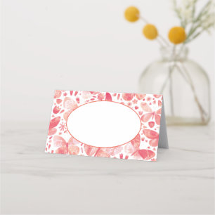 Butterfly Watercolor Pink Place Card