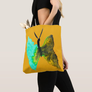 Butterfly watercolour aqua pretty tote bag