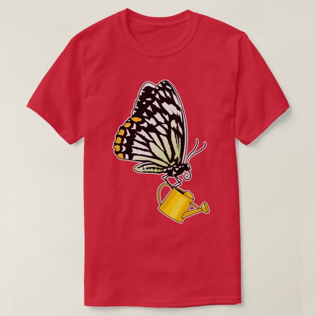 Butterfly Watering can T-Shirt (Design Front)