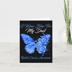 Butterfly wear blue for dad rectal cancer card