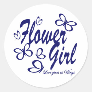Butterfly Wedding/ Flower Girl Classic Round Sticker