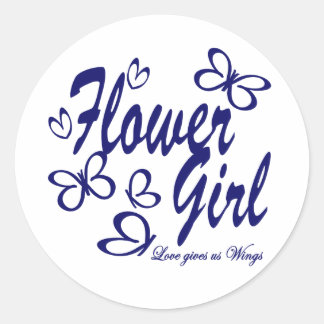 Butterfly Wedding/ Flower Girl Classic Round Sticker