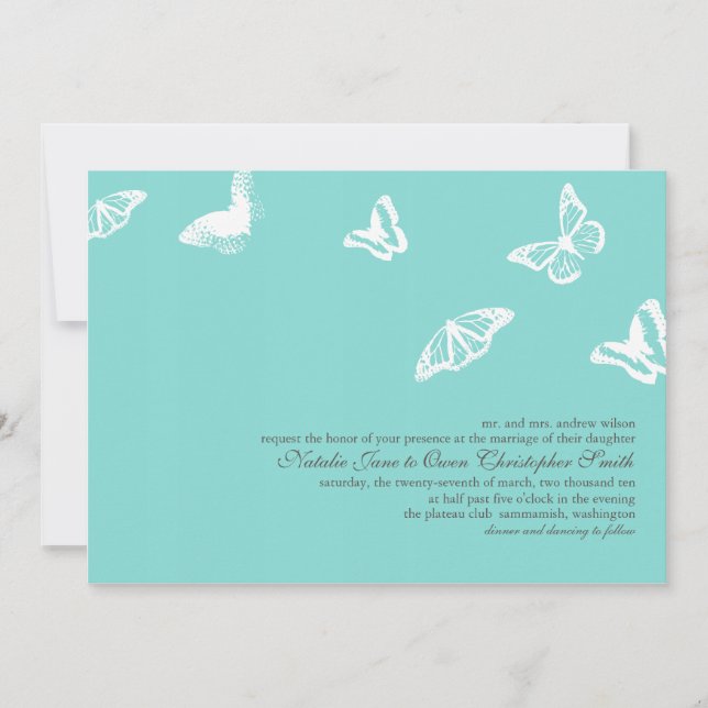 Butterfly Wedding Invitation (Front)