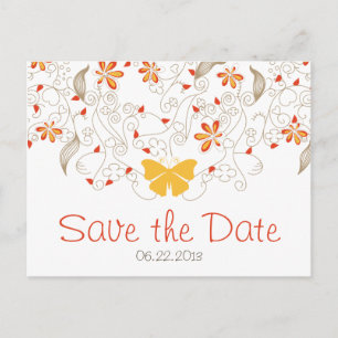 Butterfly Whimsy Save the Date Postcard