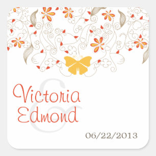Butterfly Whimsy Wedding Stickers