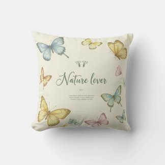 Butterfly Whispers Nature-Inspired Throw Pillow
