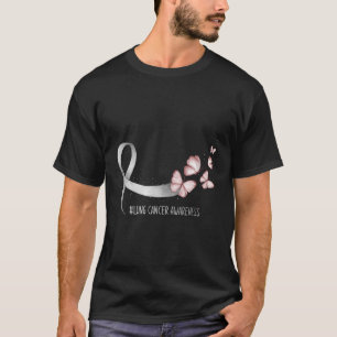 Butterfly White Ribbon Lung Cancer Awareness T-Shirt