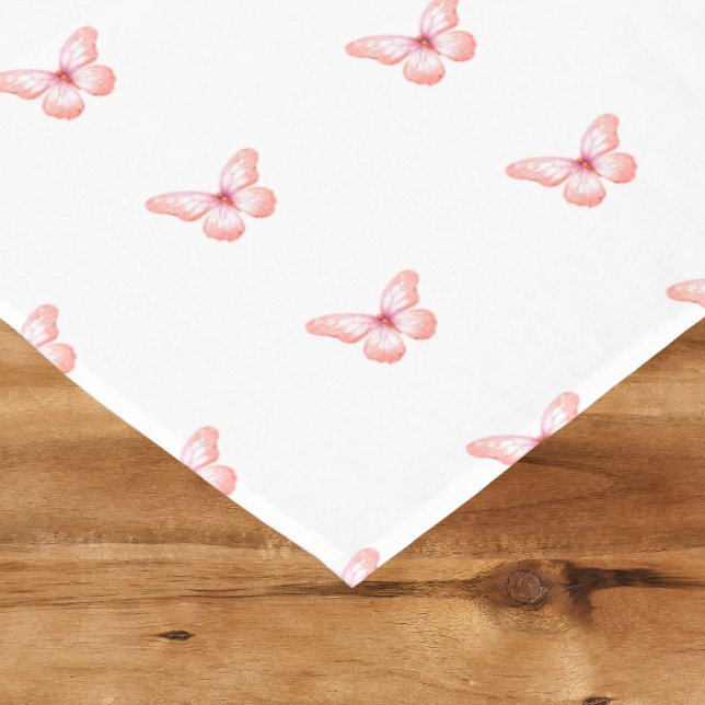Butterfly white rose gold pink tablecloth (Creator Uploaded)