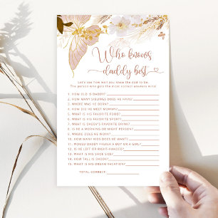 Butterfly Who knows daddy best baby shower game
