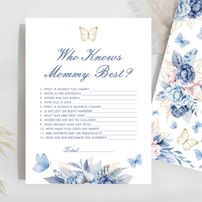 Butterfly Who Knows Mummy Best Baby Shower Game (Creator Uploaded)
