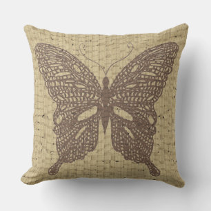 butterfly wicker weave outdoor pillow