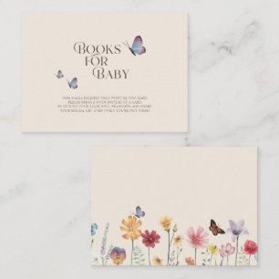 Butterfly & Wildflower Baby Shower Books for Baby Enclosure Card
