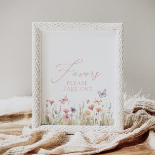 Butterfly Wildflower Baby Shower Favours Sign