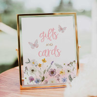 Butterfly Wildflower Baby Shower Gifts and Cards