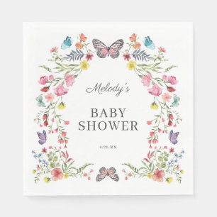 Butterfly Wildflower Baby Shower Napkin