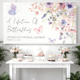 Butterfly Wildflower Bridal Shower Banner