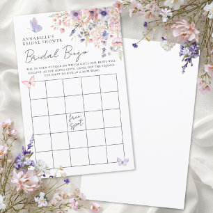 Butterfly Wildflower Bridal Shower Bingo Game