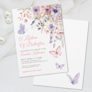Butterfly Wildflower Bridal Shower Invitation