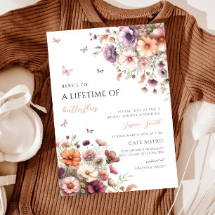 Butterfly Wildflower Bridal Shower Invitation