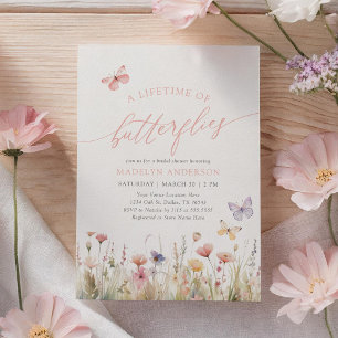 Butterfly Wildflower Bridal Shower Invitation