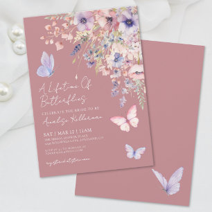 Butterfly Wildflower Bridal Shower Invitation