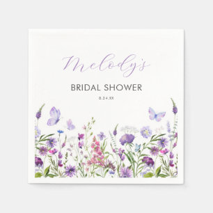 Butterfly Wildflower Bridal Shower Napkin