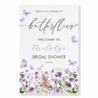 Butterfly Wildflower Bridal Shower Welcome 16x20