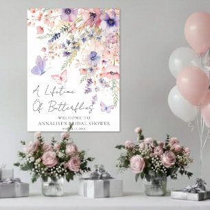Butterfly Wildflower Bridal Shower Welcome Sign