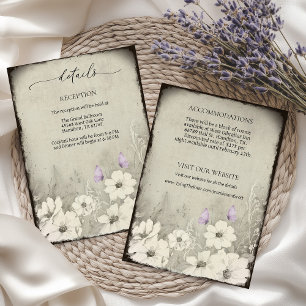 Butterfly Wildflower Details Wedding Enclosure Card