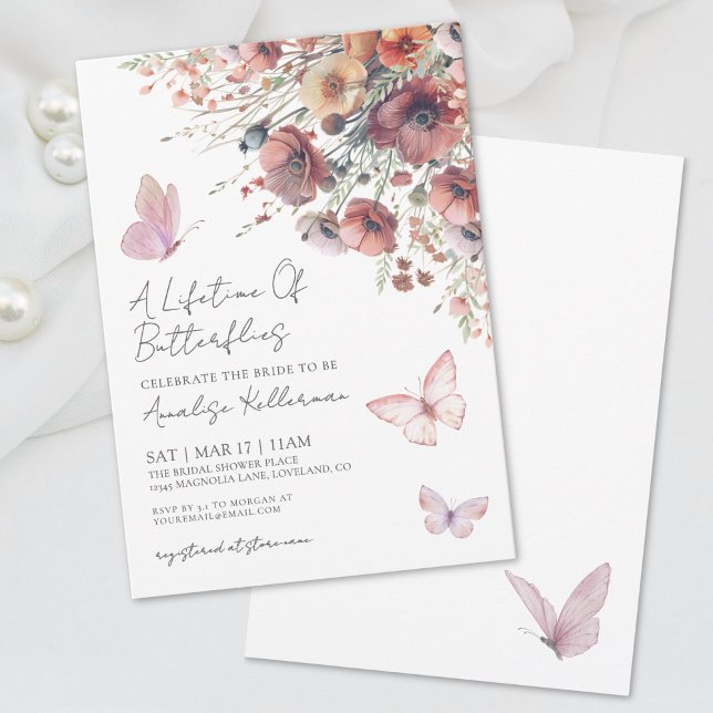 Butterfly Wildflower Fall Bridal Shower Invitation (Butterfly Wildflower Fall Bridal Shower Invitation)