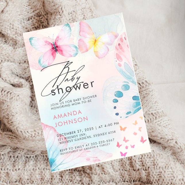 Butterfly Wildflower Floral Baby Shower Invitation (Creator Uploaded)