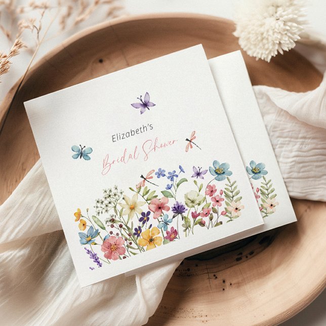 Butterfly Wildflower Garden Bridal Shower Napkin (Creator Uploaded)