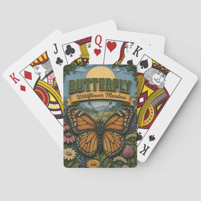 Butterfly Wildflower Meadow POPCUT Playing Cards (Back)