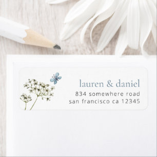 Butterfly Wildflower Names Return Address Wedding
