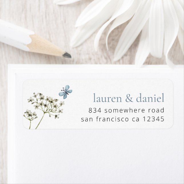 Butterfly Wildflower Names Return Address Wedding (Insitu)