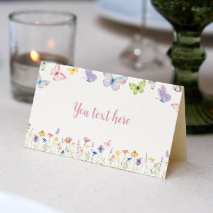 Butterfly Wildflower Place Card Birthday Party