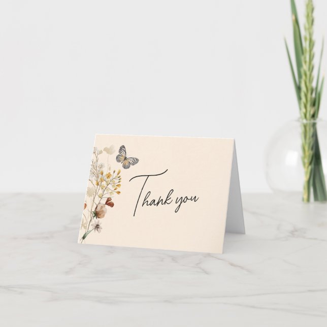 Butterfly Wildflower Thank You Card (Front)