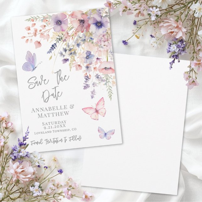 Butterfly Wildflower Wedding Save The Date (Butterfly Wildflower Wedding Save the Date )